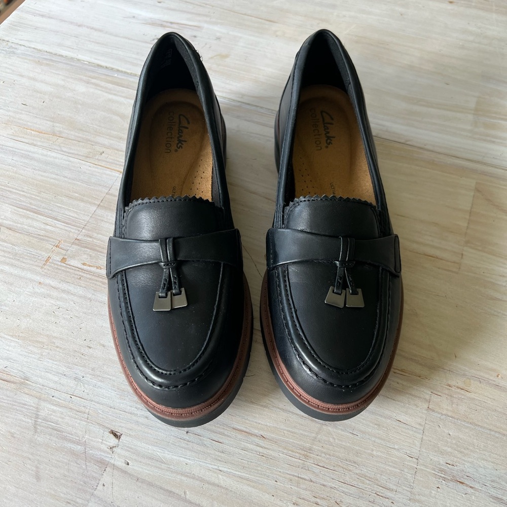 Clarks Black Loafers